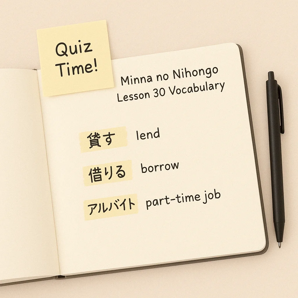 Minna no Nihongo lesson 30 vocabulary