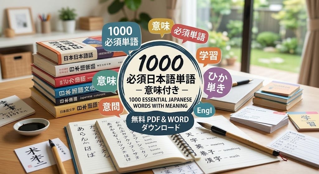 1000 essential Japanese words vocabulary list guide for beginners